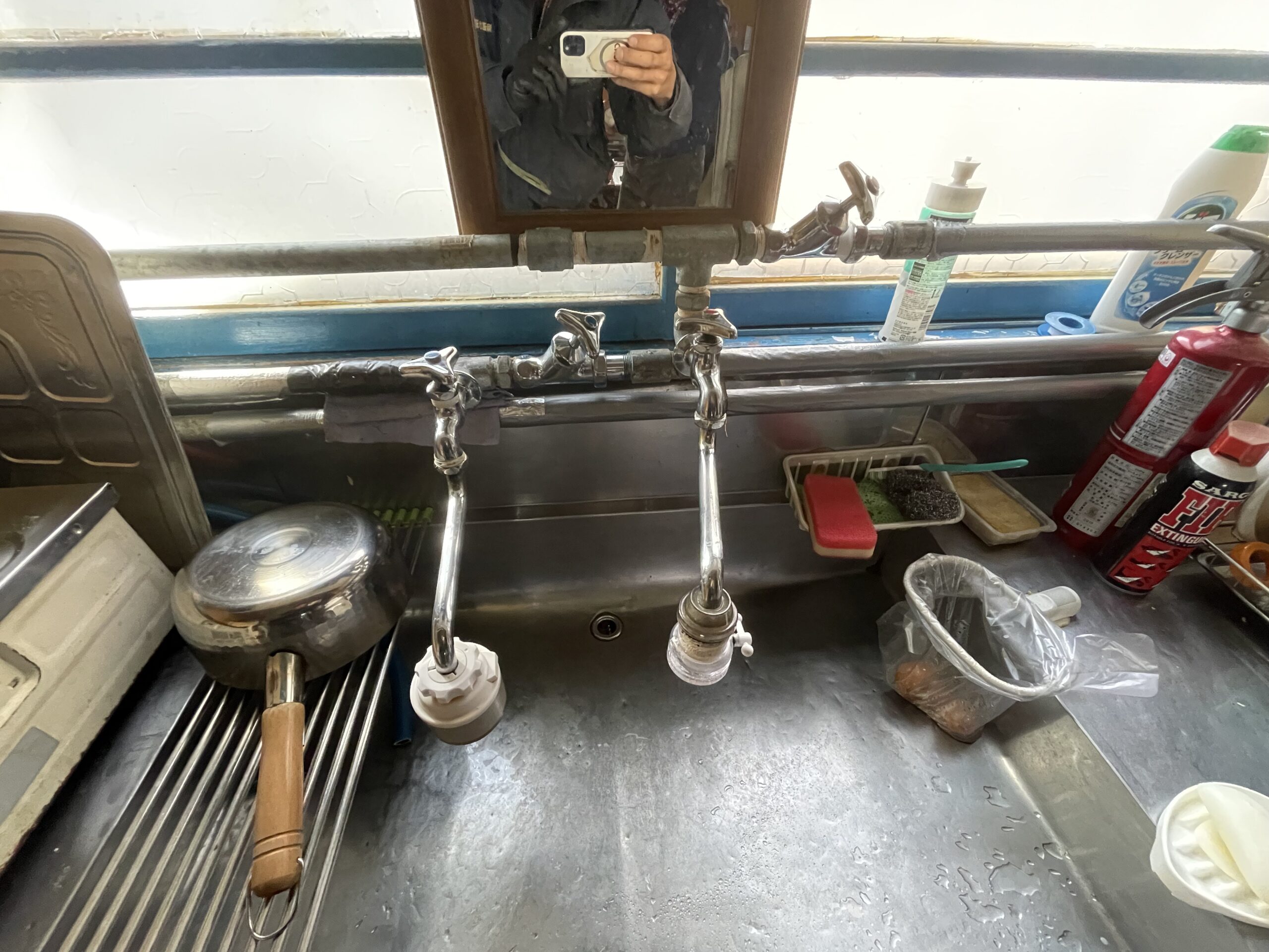 露出配管の入れ替えを行いました🔧